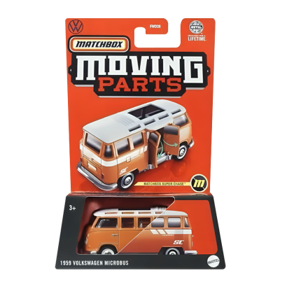 Тематическая Машинка Matchbox '59 Volkswagen Microbus Chase Moving Parts 1:64 HVN22 Orange - Retromagaz