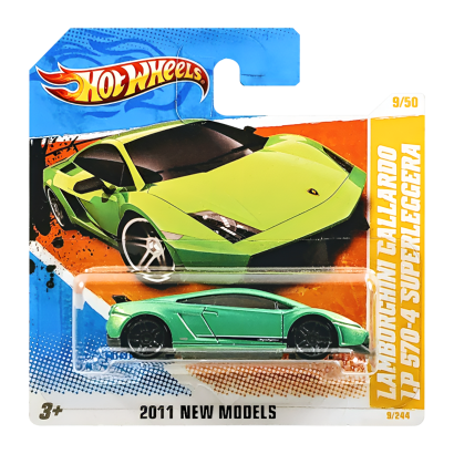 Машинка Базовая Hot Wheels Lamborghini Gallardo LP 570-4 Superleggera 2011 New Models 1:64 T9679 Green - Retromagaz