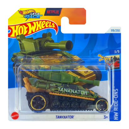 Машинка Базовая Hot Wheels Tanknator Netflix Ride-Ons 1:64 HTC39 Green - Retromagaz