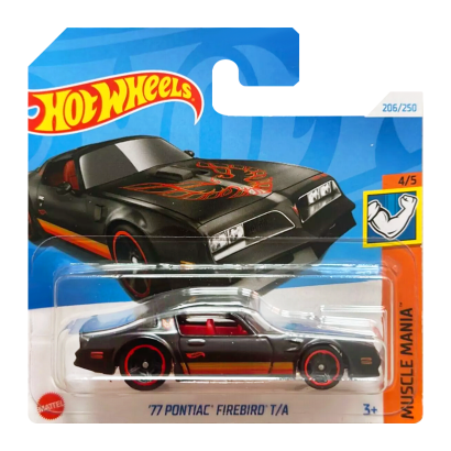 Машинка Базовая Hot Wheels '77 Pontiac Firebird T/A Muscle Mania 1:64 HTC60 Black - Retromagaz