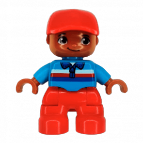 Фігурка Lego Boy Red Legs Medium Blue Top with Zipper Duplo 47205pb042a 1 Б/У - Retromagaz