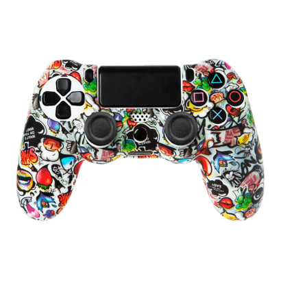 Чехол Силиконовый RMC PlayStation 4 Stickers Grey Новый - Retromagaz