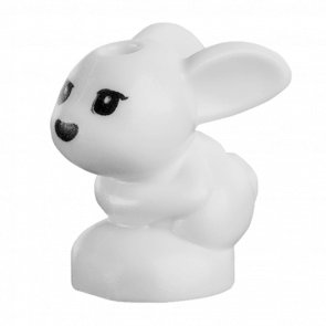 Фигурка Lego Земля Bunny Rabbit Friends Baby Black Eyes and Nose Pattern Animals 18852pb01 1 6099712 White Б/У