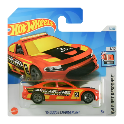 Машинка Базовая Hot Wheels '15 Dodge Charger SRT First Response 1:64 HTB56 Red - Retromagaz