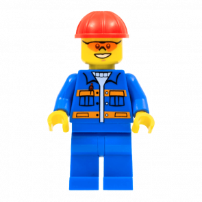 Фігурка Lego Construction 973pb0551 Blue Jacket with Pockets and Orange Stripes City con010 1 Б/У - Retromagaz