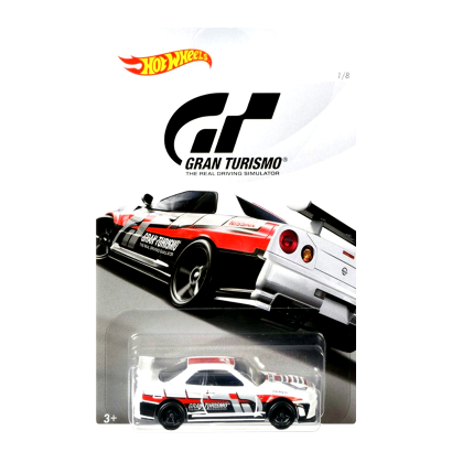 Тематична Машинка Hot Wheels Nissan Skyline GT-R (R34) Gran Turismo 1:64 FKF27 White - Retromagaz