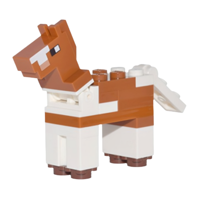 Фігурка Lego Minecraft Horse Dark Orange White Spots on Nose Brick Built Games minehorse01 Б/У - Retromagaz