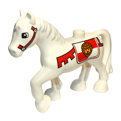 Фигурка Lego Animals Horse with Saddle Duplo 1376pb03 White Б/У - Retromagaz