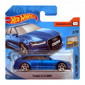 Машинка Базовая Hot Wheels '17 Audi RS 6 Avant Factory Fresh 1:64 FYC11 Metallic Blue - Retromagaz