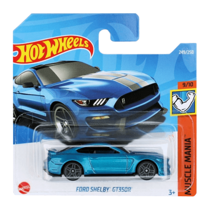 Машинка Базовая Hot Wheels Ford Shelby GT350R Muscle Mania 1:64 HCW36 Blue - Retromagaz