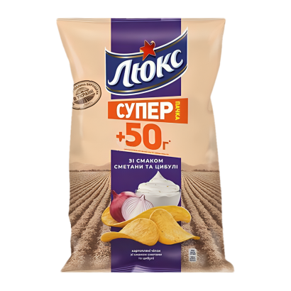 Чипсы Люкс со Вкусом Сметаны и Лука 183g - Retromagaz