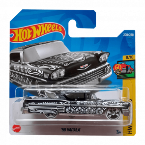 Машинка Базовая Hot Wheels '58 Impala Treasure Hunts Art Cars 1:64 HCX98 Black - Retromagaz