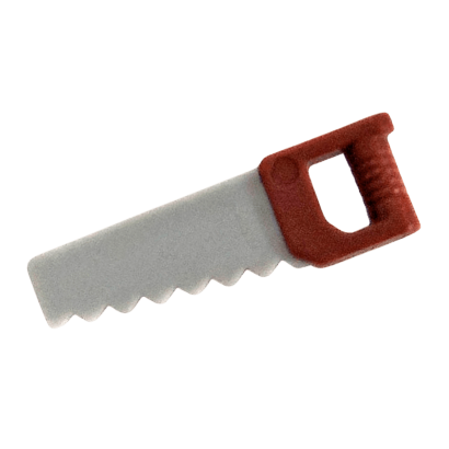 Госп. Інвентар Lego Saw Reddish Brown Handle Pattern 18983pb01 6093826 Light Bluish Grey Б/У - Retromagaz