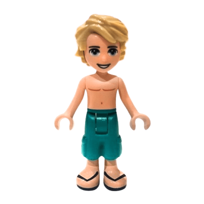 Фігурка Lego Boy Mason Dark Turquoise Shorts Friends frnd379 1 Б/У - Retromagaz