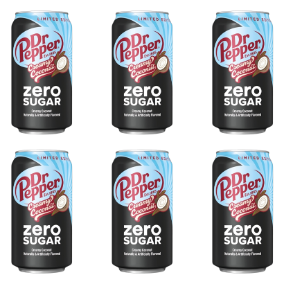 Набір Напій Dr Pepper Creamy Coconaut Limited Edition Zero Sugar 355ml 6шт - Retromagaz