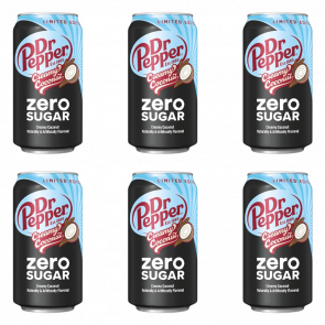 Набор Напиток Dr Pepper Creamy Coconaut Limited Edition Zero Sugar 355ml 6шт - Retromagaz