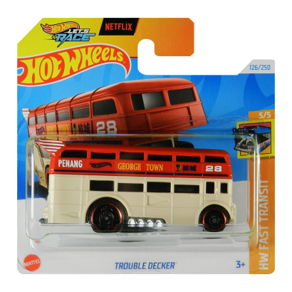 Машинка Базовая Hot Wheels Trouble Decker Fast Transit 1:64 HTB45 Red - Retromagaz