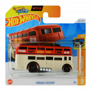 Машинка Базовая Hot Wheels Trouble Decker Fast Transit 1:64 HTB45 Red - Retromagaz