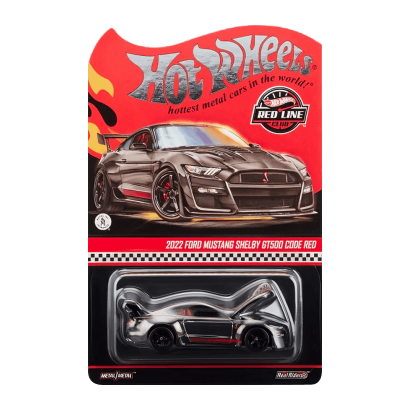 Машинка Premium Hot Wheels 2022 Ford Mustang Shelby GT500 Code Red Red Line Club RLC 1:64 HWF05 Silver - Retromagaz