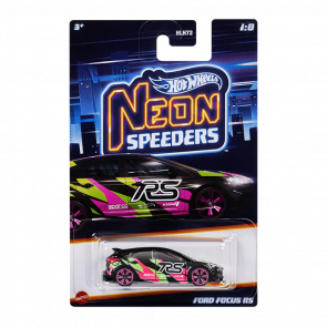 Тематическая Машинка Hot Wheels Ford Focus RS Neon Speeders 1:64 HLH72/HLH73 Black - Retromagaz