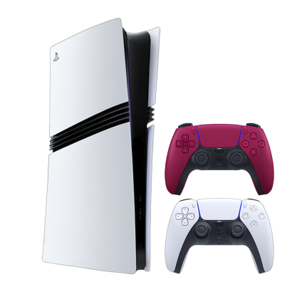 Набір Консоль Sony PlayStation 5 Pro 2TB White Новий  + Геймпад Бездротовий DualSense Cosmic Red - Retromagaz