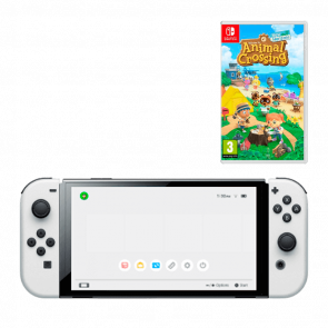 Набір Консоль Nintendo Switch OLED Model HEG-001 64GB White Новий + Гра Animal Crossing: New Horizons Російська Озвучка