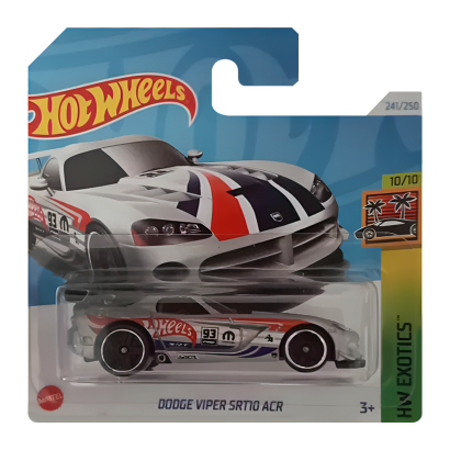 Машинка Базова Hot Wheels Dodge Viper SRT10 ACR Exotics 1:64 HTC27 Silver - Retromagaz