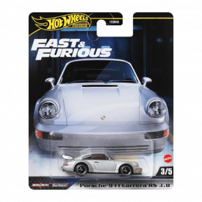 Машинка Premium Hot Wheels Porsche 911 Carrera RS 3.8 Fast & Furious 1:64 HRT97 Grey - Retromagaz