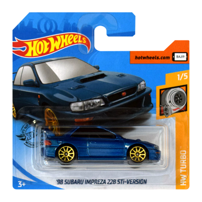 Машинка Базова Hot Wheels '98 Subaru Impreza 22B STi-Version Turbo 1:64 GHB42 Blue - Retromagaz