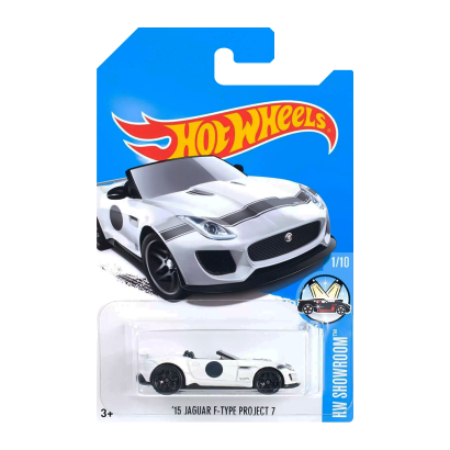 Машинка Базовая Hot Wheels '15 Jaguar F-Type Kmart Exclusive Showroom 1:64 FBJ21 White - Retromagaz