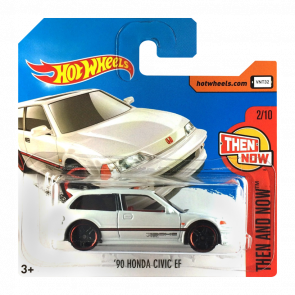 Машинка Базовая Hot Wheels '90 Honda Civic EF Then and Now 1:64 DVB00 White - Retromagaz