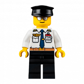 Фігурка Lego Airport 973pb2367 Pilot Belt and ID Badge Black Hat City air049 Б/У