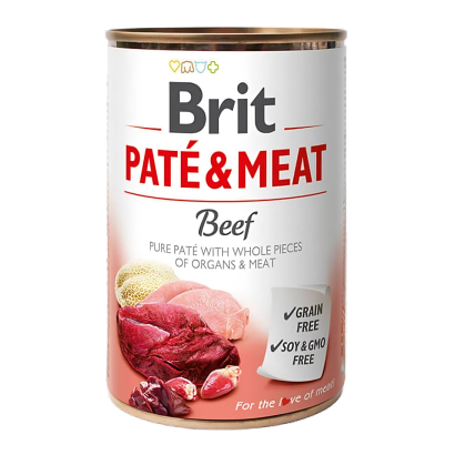 Влажный Корм для Собак Brit Care Pate & Meat Говядина и Индейка 400g - Retromagaz