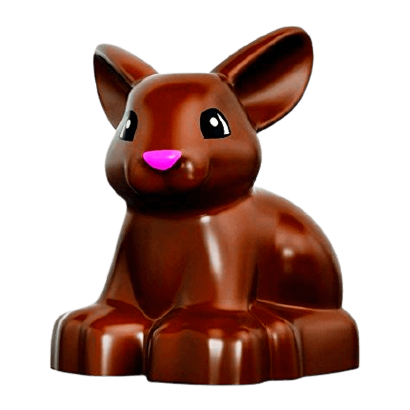 Фігурка Lego Animals Bunny Dark Pink Nose Pattern Duplo dupbunnypb01 Reddish Brown Б/У - Retromagaz