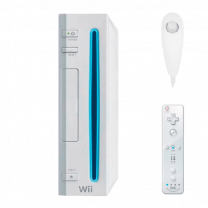 Набор Консоль Nintendo Wii RVL-001 Europe Модифицированная 32GB White + 10 Встроенных Игр Без Геймпада Б/У  + Контроллер Беспроводной Remote + Проводной Nunchuk