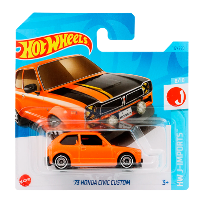 Машинка Базова Hot Wheels '73 Honda Civic Custom J-Imports 1:64 HKK67 Orange - Retromagaz