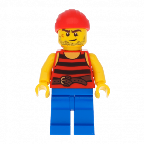 Фигурка Lego Pirates 973pb1928 Pirate 3 Black and Red Stripes Scar Adventure pi161 Б/У - Retromagaz