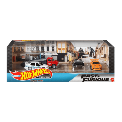 Машинка Premium Hot Wheels Volkswagen Jetta MK3 / '70 Dodge Charger R/T / Toyota Supra / Carry On Fast & Furious Diorama 1:64 GMH41 White 4шт - Retromagaz