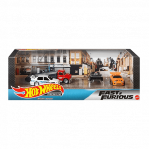 Машинка Premium Hot Wheels Volkswagen Jetta MK3 / '70 Dodge Charger R/T / Toyota Supra / Carry On Fast & Furious Diorama 1:64 GMH41 White 4шт