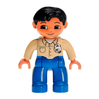 Фігурка Lego Boy Mechanic Blue Legs Tan To Duplo 47394pb023 Б/У - Retromagaz