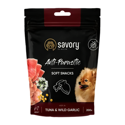 Ласощі для Собак Savory Soft Snacks Anti Parasite Тунець 200g - Retromagaz