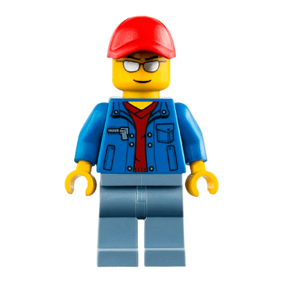 Фигурка Lego People 973pb1558 Blue Jacket over Dark Red V-Neck Sweater City cty0461 Б/У - Retromagaz