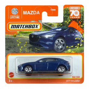 Машинка Большой Город Matchbox 2019 Mazda 3 Highway 1:64 HLD11 Blue - Retromagaz