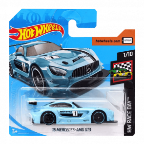 Машинка Базова Hot Wheels '16 Mercedes-AMG GT3 Race Day 1:64 FYD75 Light Blue - Retromagaz