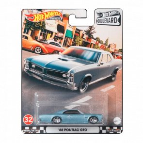 Машинка Premium Hot Wheels '66 Pontiac GTO Boulevard 1:64 GRM02 Light Blue - Retromagaz