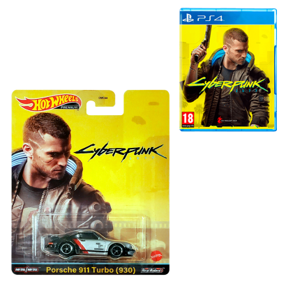 Набір Машинка Premium Hot Wheels Cyberpunk 2077 Porsche 911 Turbo Grey Новий  + Гра Sony PlayStation 4 Російська Озвучка Б/У - Retromagaz