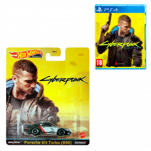 Набір Машинка Premium Hot Wheels Cyberpunk 2077 Porsche 911 Turbo Grey Новий  + Гра Sony PlayStation 4 Російська Озвучка Б/У - Retromagaz