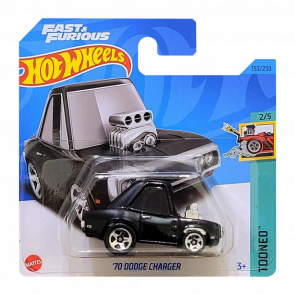 Машинка Базова Hot Wheels Fast & Furious '70 Dodge Charger Tooned 1:64 HKG57 Black - Retromagaz