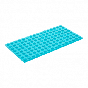 Пластина Lego Обычная 8 x 16 92438 6022010 Medium Azure 2шт Б/У - Retromagaz