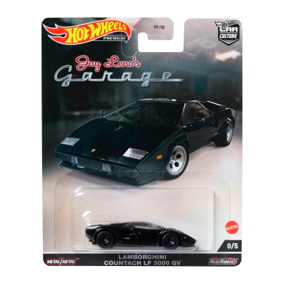 Машинка Premium Hot Wheels Lamborghini Countach LP 5000 QV Chase Jay Leno's Garage 1:64 HCK10 Black - Retromagaz